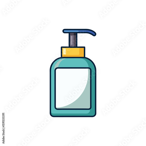 Vector Illustration of a Soap Dispenser Bottle for Bathroom or Kitchen Isolated on White Background