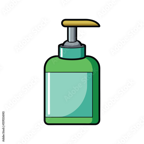 Vector Illustration of a Soap Dispenser Bottle for Bathroom or Kitchen Isolated on White Background