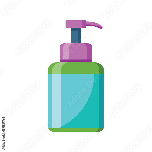 Vector Illustration of a Soap Dispenser Bottle for Bathroom or Kitchen Isolated on White Background