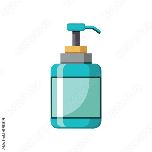 Vector Illustration of a Soap Dispenser Bottle for Bathroom or Kitchen Isolated on White Background