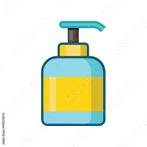 Vector Illustration of a Soap Dispenser Bottle for Bathroom or Kitchen Isolated on White Background