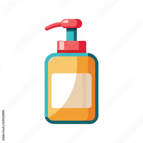 Vector Illustration of a Soap Dispenser Bottle for Bathroom or Kitchen Isolated on White Background