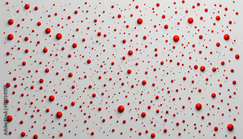 Red circular patterns abstract art installation indoor gallery modern design overhead view visual perception