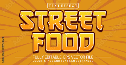 Street food font Text effect editable