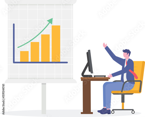 Finance fundamentals with business profit analysis.Company financial data calculation with statistics graph and diagram.
