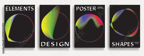 Modern posters . Vector design composition with colorful various geometric shapes . Abstract contemporary art . Vector art ideal for media, ads, covers, brochures, banners.
