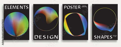 Modern posters . Vector design composition with colorful various geometric shapes . Abstract contemporary art . Vector art ideal for media, ads, covers, brochures, banners.
