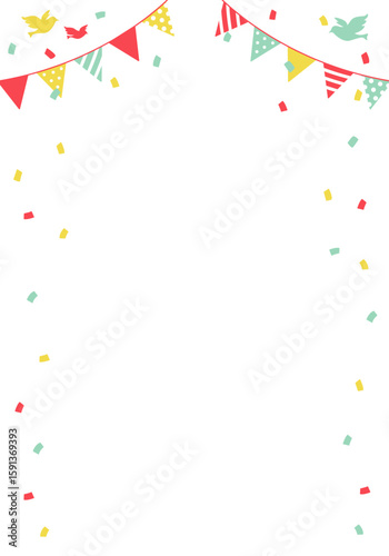 バースデーカード_誕生日パーティー背景（タテ） 