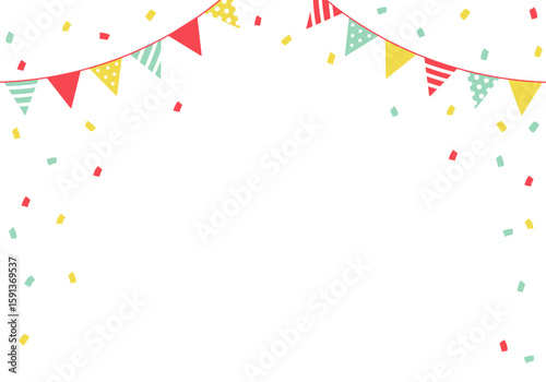 バースデーカード_誕生日パーティー背景（ヨコ） 