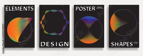 Modern posters . Vector design composition with colorful various geometric shapes . Abstract contemporary art . Vector art ideal for media, ads, covers, brochures, banners.

