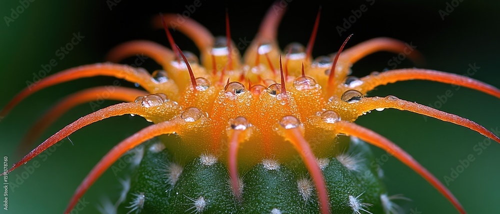 Fototapeta premium Cactus with dew drops