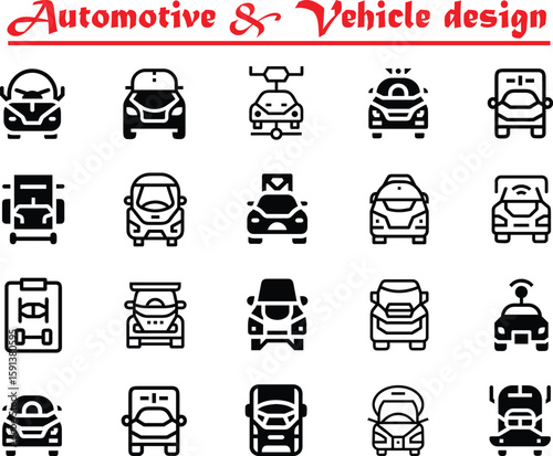 automotive and vehicle  car icon series . vector design 