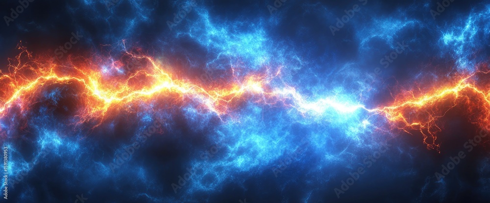 Naklejka premium Fiery and icy clash of energy