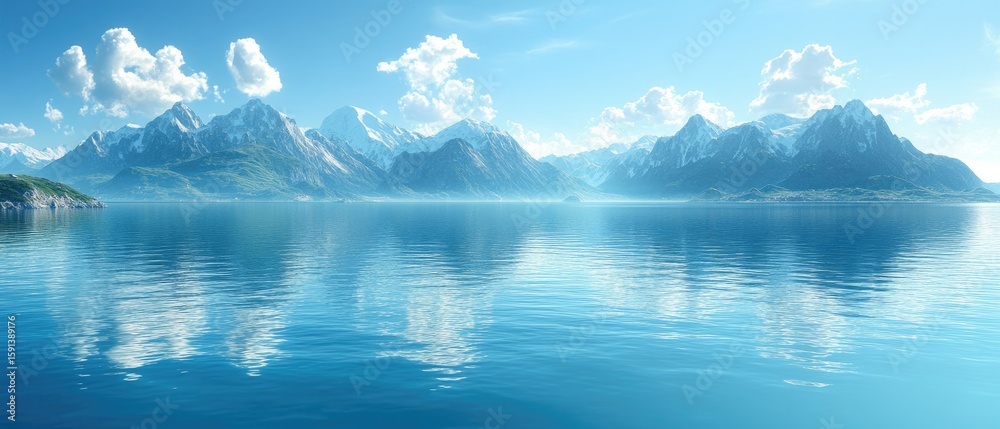 Fototapeta premium Serene Mountain Lake Scenery