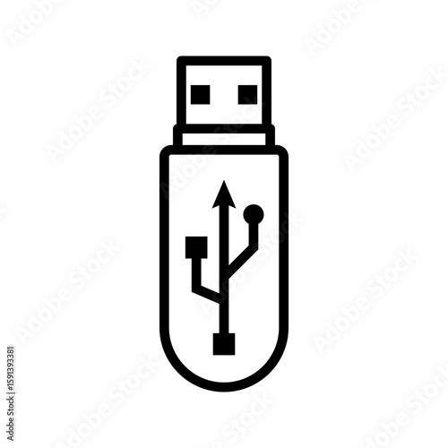 Vector usb flash drive vector icon
