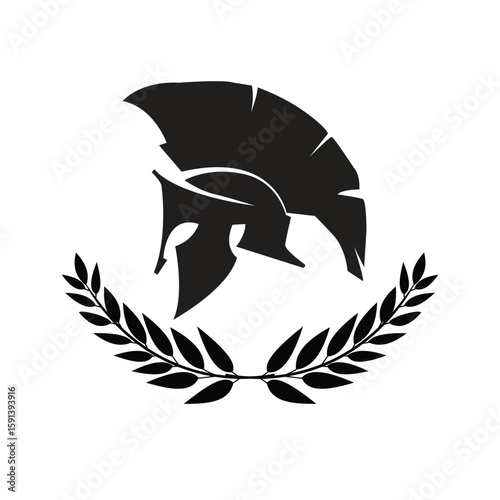 gladiator helmet icon laurel vector art