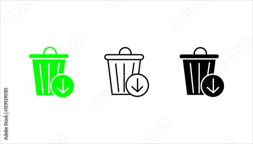 Reduce waste icon set, vector pictogram vector illustration, pictogram isolated on white background. color editable
