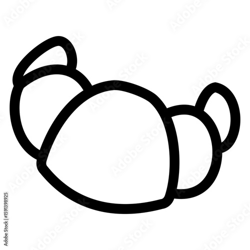 Logo pastelería. Icono croissant con líneas 