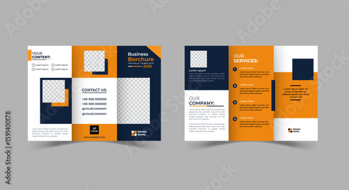 Creative modern corporate business trifold brochure template design