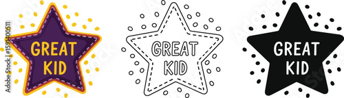 Great kid star award vector design for children achievement recognition and positive reinforcement concept