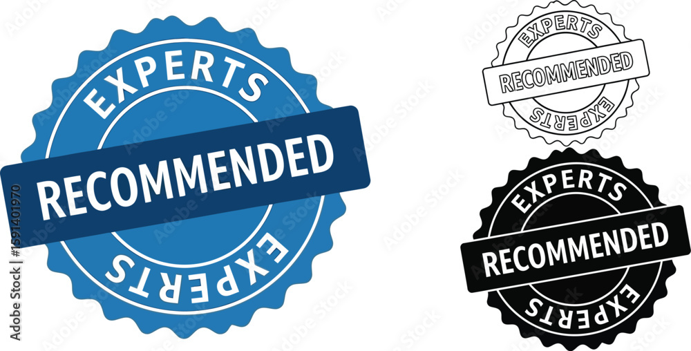 Obraz premium Experts recommended seal vector graphic design for product review and quality assurance badge icon design