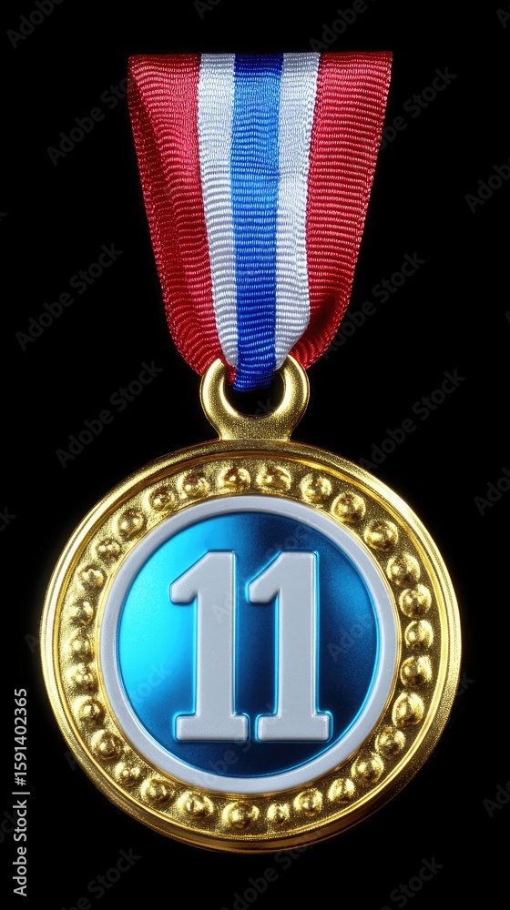 Fototapeta premium Gold medal with number 11