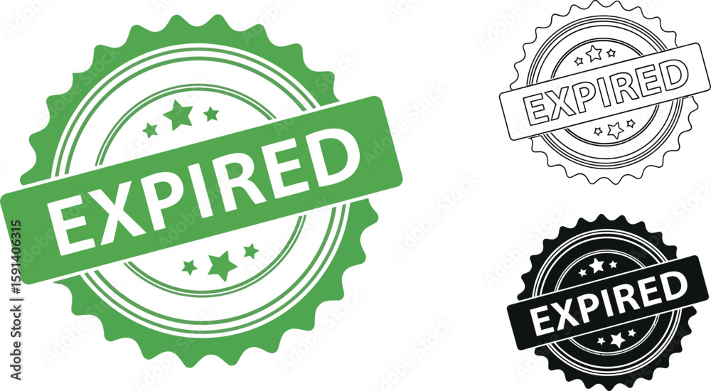 Obraz premium Expired stamp vector graphic design element for product label and badge with different styles