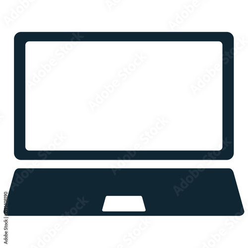 Laptop icon vector, representing mobile computing, productivity, and flexible work. Ideal for remote office setups, education, or business solutions emphasizing portability and digital tasks.