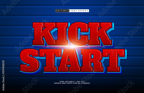kick start editable text effect with a sport and team text effect