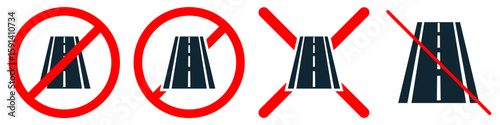 No road sign vector, indicating restricted access or prohibition of entry. Ideal for private property, construction zones, or safety warnings to clearly block passage.