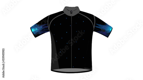 Buy cycling jersey black galaxy print short sleeve breathable lightweight road bike shirt for men and women