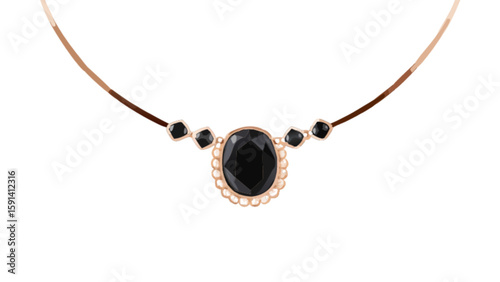Buy elegant black gemstone pendant necklace jewelry fashion accessory online shop gift for women style trend