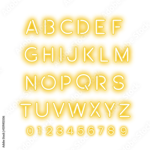 alphabet letters and numbers neon lights glowing font on transparent background, Ng uppercase letter pink and blue design element