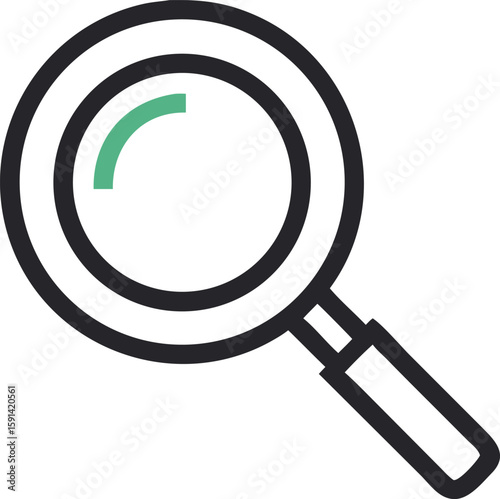 Minimalist Magnifying Glass Icon  Sharp Edges  Clean Vector Search Symbol