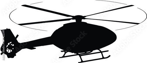 Helicopter Silhouette Icon - Air Transport and Rescue Vector