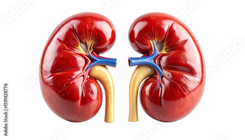 human kidneys isolated on transparent background