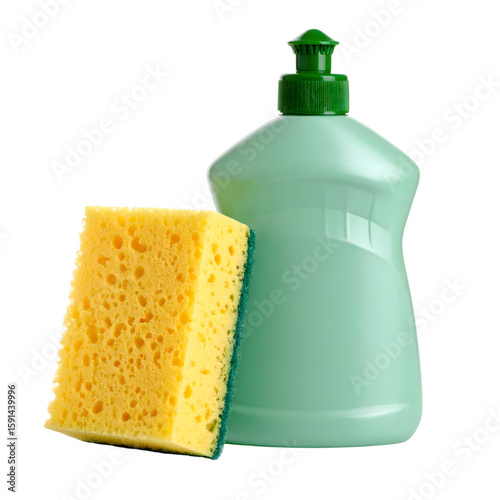 Dishwashing Liquid and Sponge for Effective Kitchen Cleaning Tasks