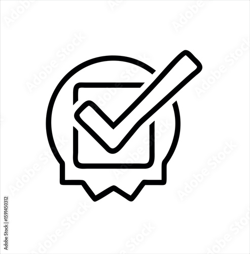 checkmark round vector icon on white back round