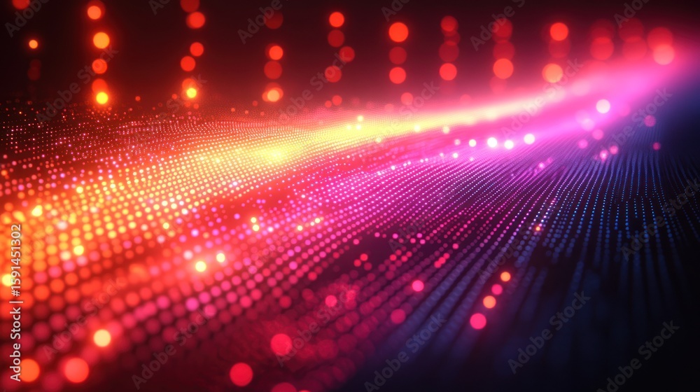 Obraz premium Abstract Technology Background with Glowing Dots and Gradient Colors