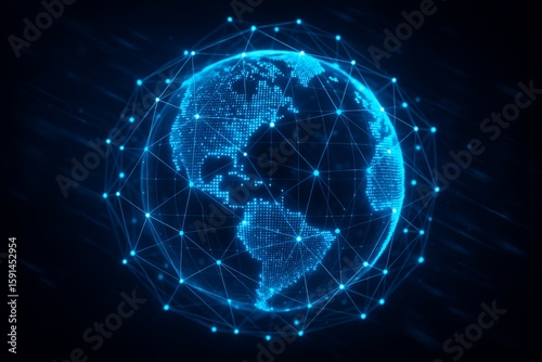 USA Global encrypted cybersecurity network data, security, cloud computing, IOT, AI technology. 3D Illustration Render