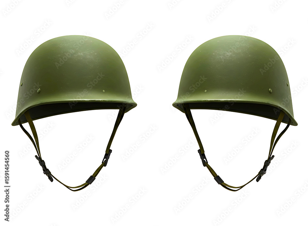Fototapeta premium Modern military tactical helmet with chin strap isolated on transparent background