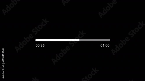 progress bar animation with alpha channel on a transparent background, 4k Video, Animated progress bar from 0 to 100 increasing percentage.
