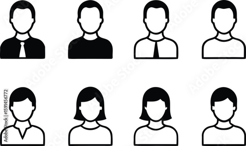 Unique Minimalist Profile and Avatar Icon Set