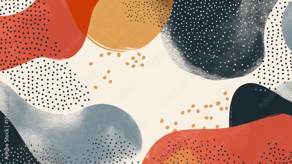Fototapeta premium Modern art inspired background with geometric shapes and textures evokes creativity