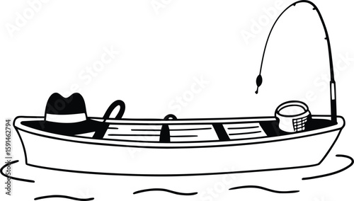 boat and fish icon for t shirt design 