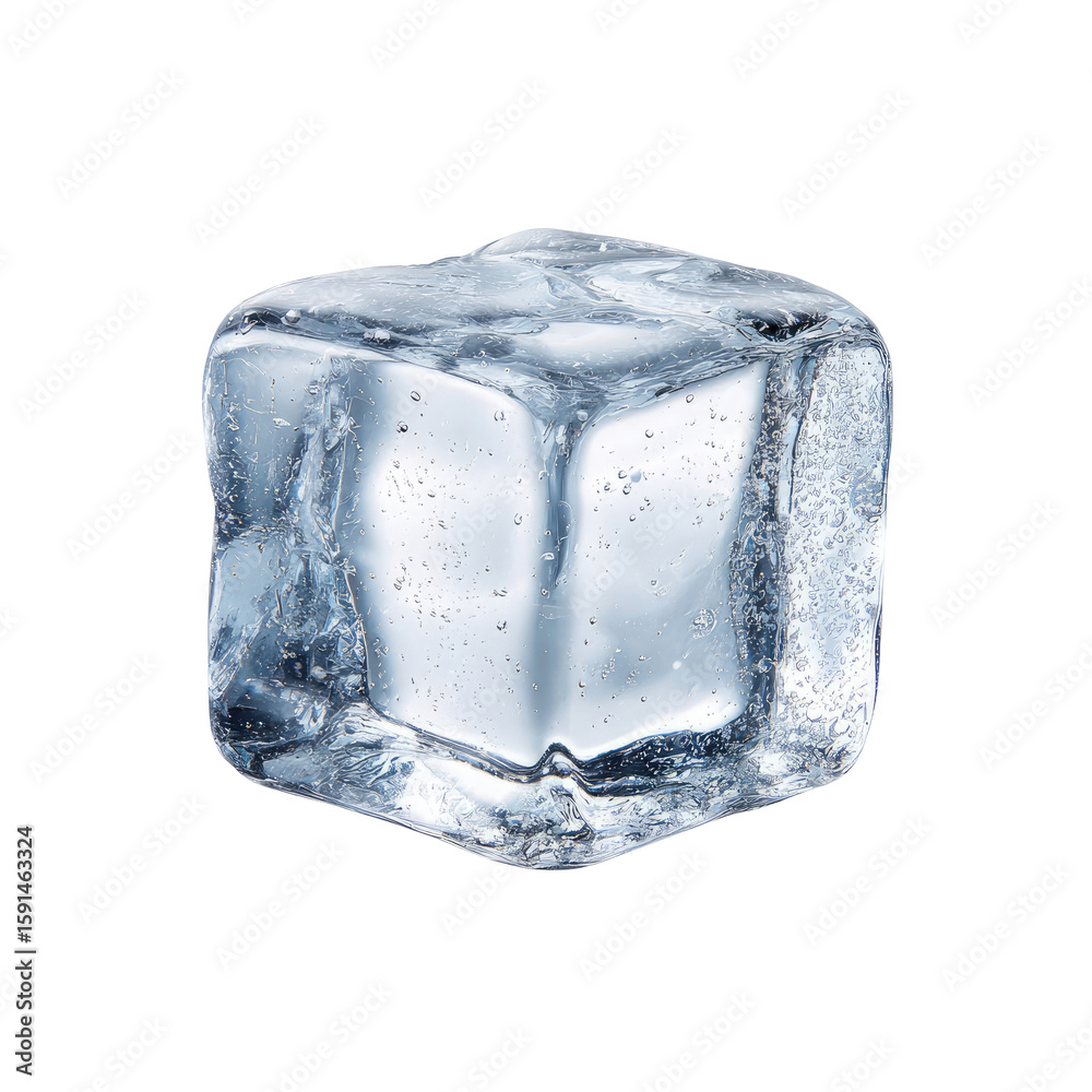 Obraz premium Ice cube isolated on transparent background cutout