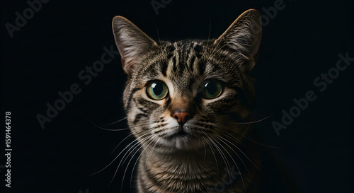 Mysterious Gaze: A Stunning Portrait of a Tabby Cat