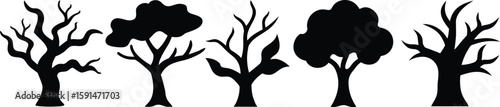 bare_trees,silhouette_trees,black_and_white,minimalist,vector_art

