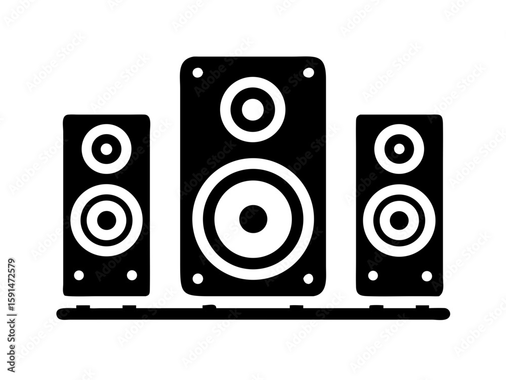 Speaker set silhouette vector art illustration Speaker set silhouette vector art illustration