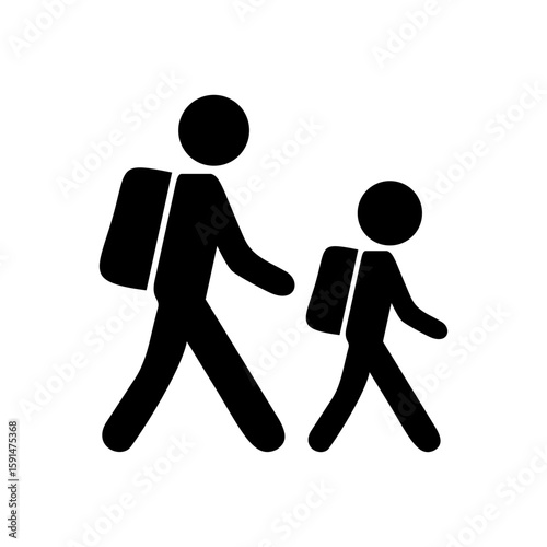 Walking with a bag isolated icon graphic vector